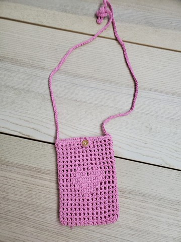 有禮貌穿搭 文創 粉色 handmade 手作 針織包 手機包