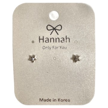 Hannah 正韓18-2貼耳針式耳環 Set  銀色