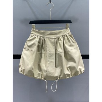 工裝抽繩高腰休閑半身裙女2026春夏顯瘦A字蓬蓬裙小個子花苞短裙