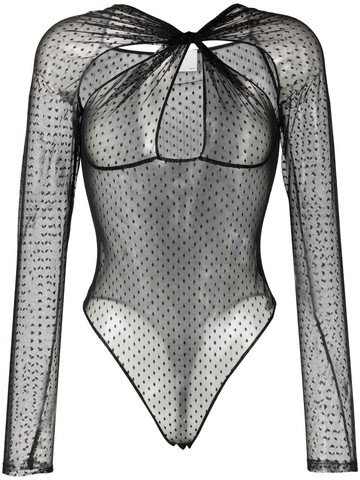 Coperni - cut-out mesh bodysuit - women - Polyamide - XL - Black