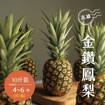 產地直送 高雄金鑽鳳梨10斤x1箱(4-6顆/箱)