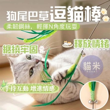 台灣出貨🐱狗尾巴草逗貓棒 仿真狗尾巴草 逗貓棒 貓玩具 狗尾草逗貓棒 可彎曲 貓咪玩具 逗貓玩具 釣竿逗貓棒 仙女逗貓棒
