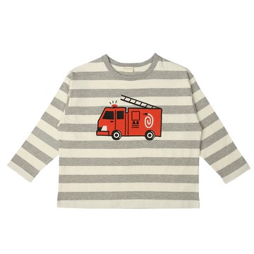 akachan honpo - 長袖T恤-造型圖案-灰色