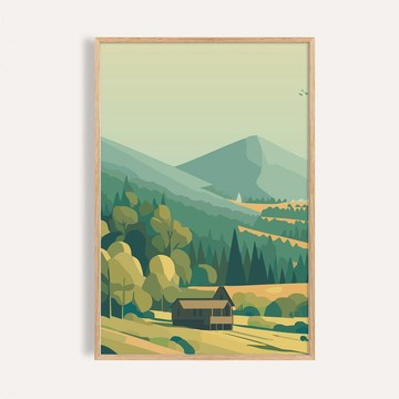 瑞士生活時光 Swiss Moments / 自然景觀插畫海報 / 無框畫 掛畫