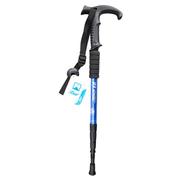 輕鋁合金伸縮避震登山杖 T柄  52~110 x 4.2cm  1支  藍色