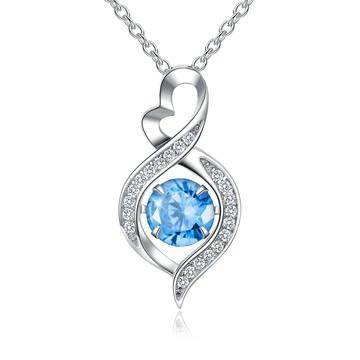 KATROY．天然藍色托帕石項鍊｜TOPAZ．純銀．銀色