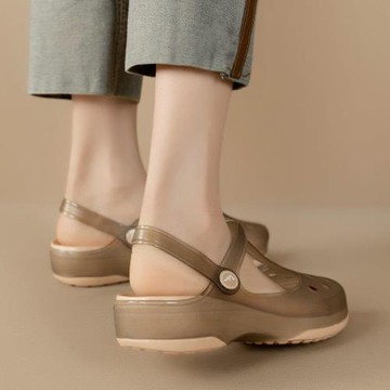 2026新款夏季洞洞鞋女士外穿學生護士鞋防滑厚底包頭拖鞋沙灘涼鞋