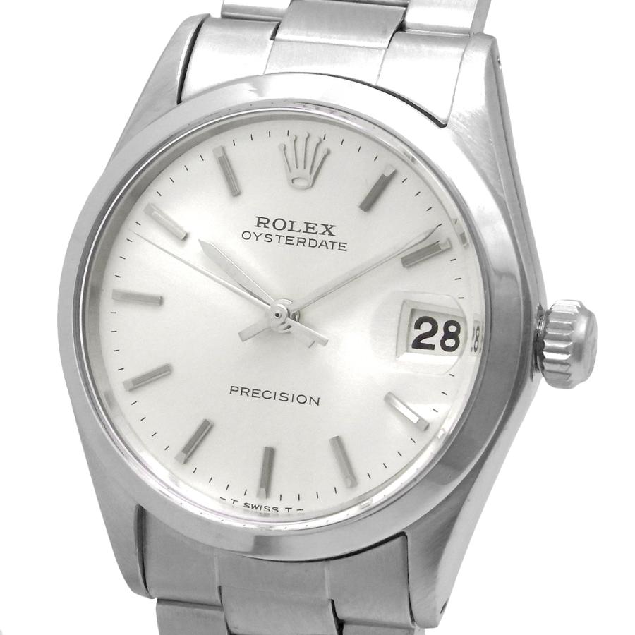 ロレックス オイスターデイト プレシジョン 手巻き 6466 シルバー文字盤 ボーイズ アンティーク トリチウム ROLEX | LINEショッピング