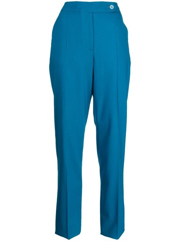 Ports 1961 - tapered-leg trousers - women - Elastane/Virgin Wool - 42 - Blue