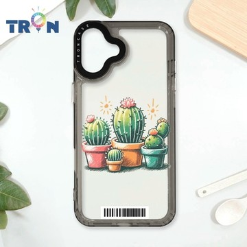 TRON IPhone 16 PLUS 小花太陽仙人掌 防摔太空載具殼 透黑 軟硬 手機殼