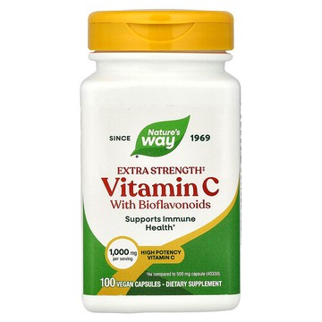 Nature's Way, 含生物類黃酮的維生素 C，100 粒全素膠囊
