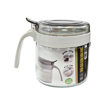 圓形玻璃調味罐-附匙-300ml-3入組