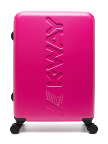 K Way Kids - logo-debossed hard suitcase - kids - Polycarbonite/Acrylonitrile Butadiene Styrene (ABS)/Polyester - One Size - Pink