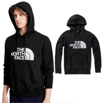 【The North Face】中性款 經典大LOGO 彈性長袖可調節保暖連帽上衣.T恤_4NEQ-JK3 黑 V