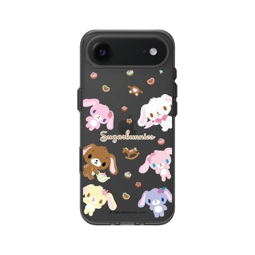 iPhone Air Clear (相機按鈕) 酷墨灰 - 三麗鷗-蜜糖邦尼 Sugarbunnies - 雙胞胎兔排排站
