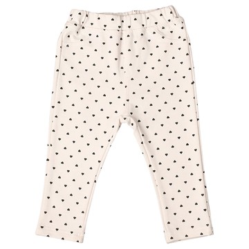 akachan honpo - 10分經典褲-毛圈內裡 一般合身款 愛心-黑色