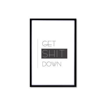 北歐風裝飾畫相框 Get Shit Down 經典款 黑色框 63x43cm 室設