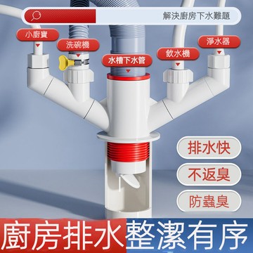 出清不補廚房下水管三通排水管防臭多功能前置過濾器洗碗機凈水器神器 地漏 磁吸排水 排水管 矽膠塞 排水孔 洗衣機 防臭