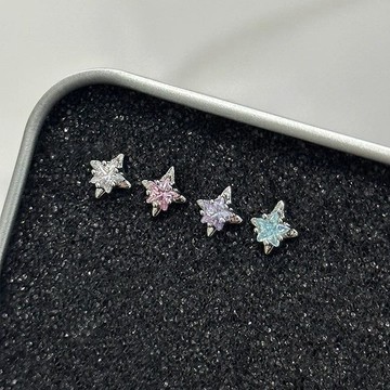 Dainty Star 鋯石耳釘,Sweet Cool Y2K 風格,時尚多彩日常耳飾