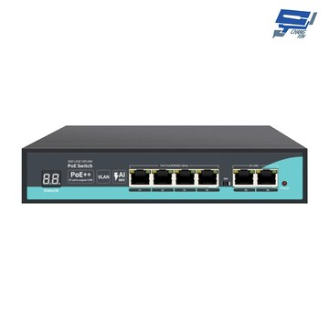 昌運監視器 psw-042ge-ai 4埠千兆款poe++ ai數顯交換機 10/100/1000m