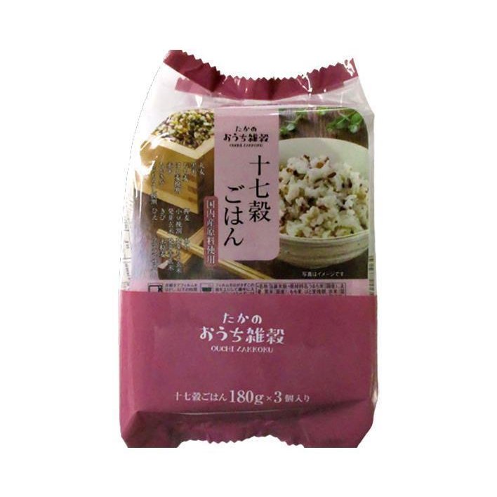 たかの 十七穀ごはん 3個パック (180g×3個)×4個入｜ 送料無料 パックごはん レトルトご飯 ごはん レトルト ご飯 米 国内産