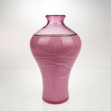 迴享系列-粉紅梅瓶 手作玻璃花器 純手工吹製