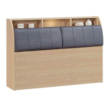 文創集 米雅6尺雙人加大耐刮皮革夜燈床頭箱(不含床底＋不含床墊)-182x24x102cm免組