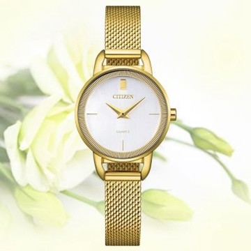 CITIZEN 星辰 LADYS系列 簡約雙針 米蘭帶 石英女錶 送禮 禮物 推薦 EZ7008-58A