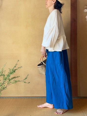 藍染寬褲 / Extra Soft Cotton Wide Pants in Indigo