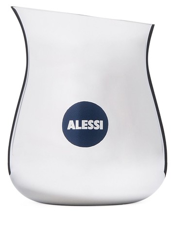 Alessi - branded curved vase (8cm) - unisex - stainless steel - One Size - Silver