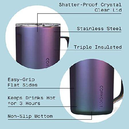 Corkcicle Coffee Mug, Insulated Travel Coffee Cup with Lid, Stainless Steel, Spill Proof for Coffee, Tea, and Hot Cocoa, Dragonfly, 16 oz