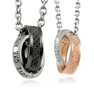 白鋼項鍊｜幸福環繞．雙圈．情人節禮物