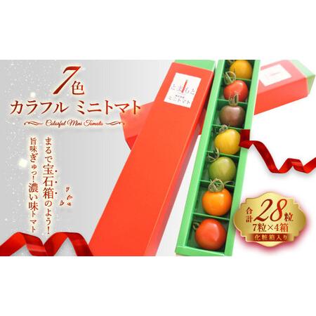 ふるさと納税 7色 カラフル ミニトマト 7粒×4箱セット トマト 完熟 熊本県熊本市