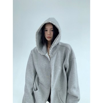 【RICECAKE & OISIS】美式珍珠 字母刺繡 連帽外套 高級感 百搭 oversize 夾克 女
