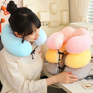 簡約冰豆豆駝峰U型枕pp棉旅行頸枕辦公室午休座椅靠枕廠家現貨批