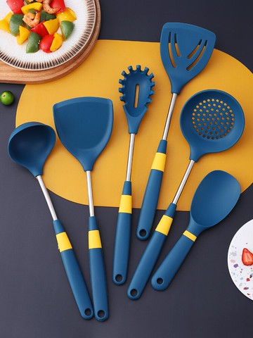沃德百惠硅膠鏟子不粘鍋專用勺子漏勺炒菜鏟子家用廚具套裝不傷鍋