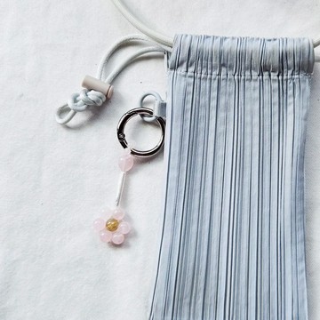 C happy 花朵愛心水晶_好心情+好財運_包包掛飾/ 鑰匙圈