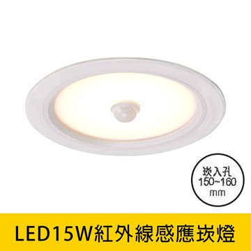 LED15W感應崁燈 B253-10702W