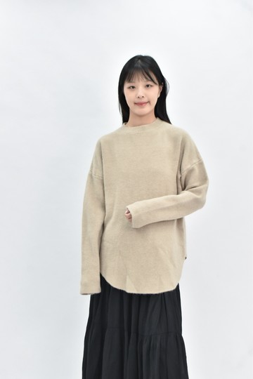 (2XL) 落肩棕色毛衣