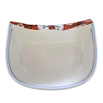 美濃燒 赤喜梅反口6深皿  單一顏色  1個  300mL