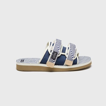 SUICOKE MOTO-JC01 OG-056-JC01 米藍線條 織帶 魔鬼氈 拖鞋【SK23056JC01IN】