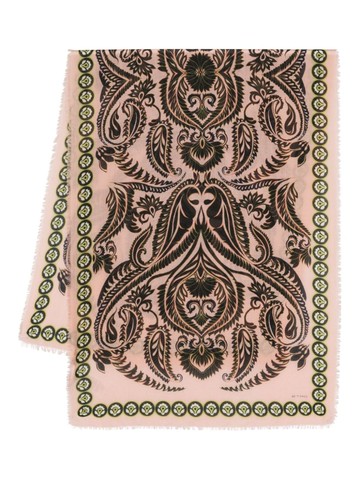 ETRO - Aurea-motif interlock-twill scarf - women - Cashmere/Wool/Silk - One Size - Pink