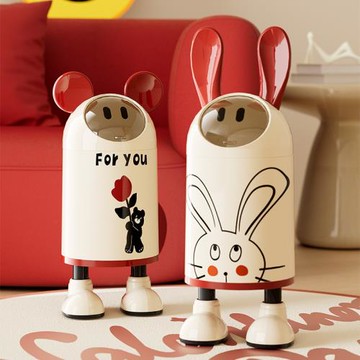 客廳垃圾桶大號大容量輕奢高檔高顏值衛生桶創意兔子耳朵收納桶