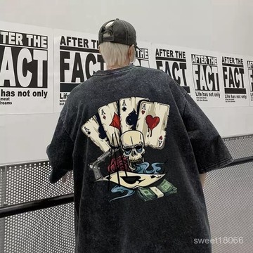 夏季 男生短袖 T恤 領口字母刺繡男女同款 棉質寬松短袖 潮T 短T 半袖 五分袖 休閒短袖水洗 時尚款