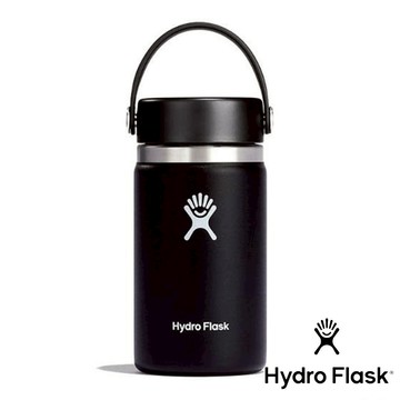 【Hydro Flask】寬口真空保溫鋼瓶12oz『時尚黑 』HFW12BTS