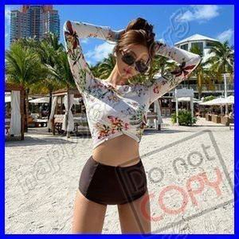Fir水着 タンキニ Tシャツ 代 ママ水着 長袖 レディース ショートパンツ 花柄 水着 2点 通販 Lineポイント最大get Lineショッピング