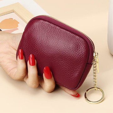 真皮零錢包女男拉鏈小錢包時尚手拿迷你小包包鑰匙包硬幣收納卡包
