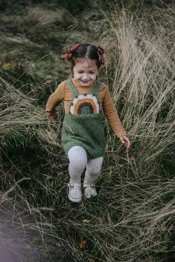 彩虹連身衣，手工編織嬰兒連身衣，有機，羊駝，孩子，彩虹