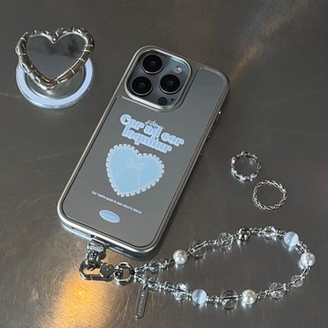 Cor ad cor loquitur 銀色電鍍框鏡面手機保護殼