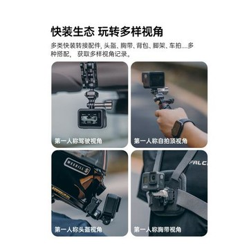 FALCAM小隼 F22運動相機快裝板套件Gopro12/11/10大疆Action4 3 2通用快拆金屬配件戶外騎行第一人稱拍攝視角